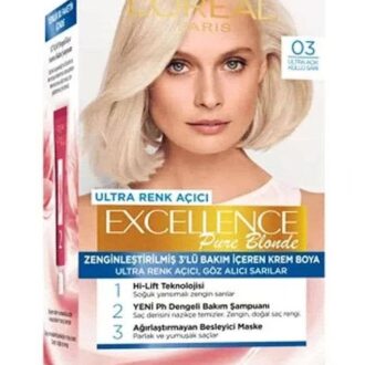 رنگ موی شماره 03 لورال بلوند پلاتینه سری Excellence Pure Blonde