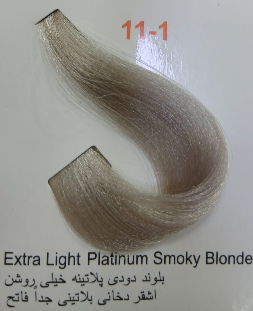 رنگ موی شماره11/1 بلوند دودی پلاتینه خیلی روشن پیگو